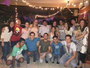 Celebrating my first birthday in Paraguay with friends, which was April 3rd
