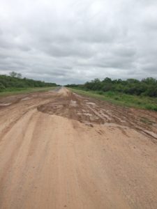 The road on the way out. Sometimes traveling is tricky out there, especially just after a big rain.